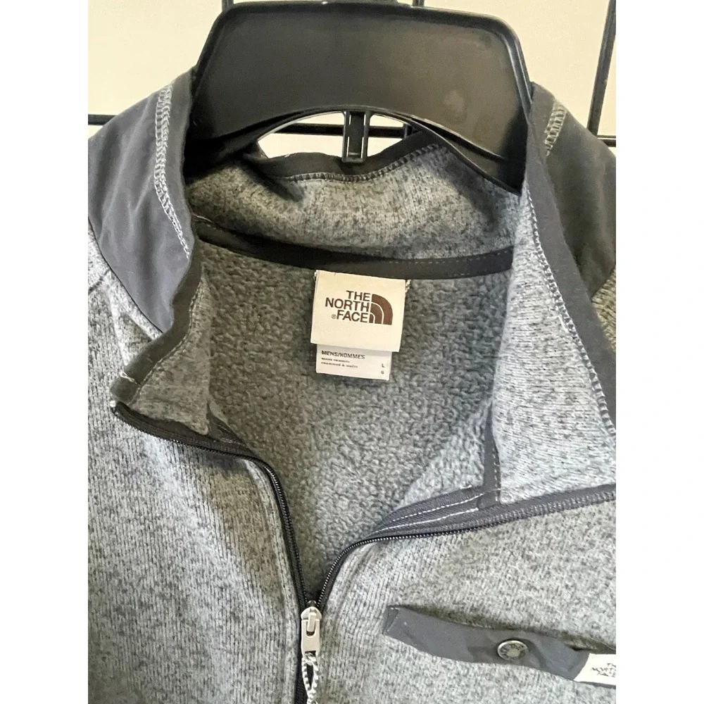 The North Face Mens‎ Grey Gordon Lyons Full Zip Heathered Fleece Jacket Large